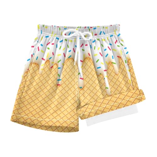 Boys Swim Trunks with Compression Liner Quick Dry Board Shorts with Boxer Brief Bathing Suit 4-14 Years
