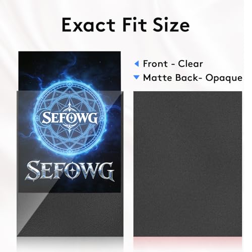 600 Pack Black Matte Card Sleeves for Magic and Trading Cards - Clear Front