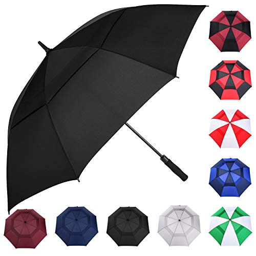 Extra Large Golf Umbrella 68 Inch Automatic Windproof Waterproof Sun Protection Black