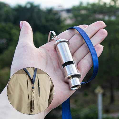 Dual Emergency Whistles (2 Pack) ? 120dB Survival Whistles for Hiking, Camping & Rescue ? Lightweight, Durable, One Silver & One Black