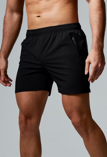 Gym Revolution Men's Workout Running Shorts - Large Polyester Spandex Athletic Shorts
