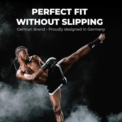 FIGHTR¢ç Ankle Support | Unisex Adult Foot Bandage for Kickboxing, MMA, Muay Thai and other martial arts. (All Black)