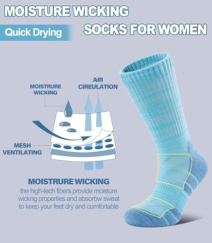 Women’s Multicolor Compression Running Hiking Socks - 8-10 / 5 Pairs