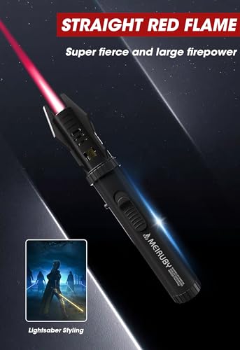 Black Lightsaber Torch Lighter - Windproof Flame Butane Torch for Men & Dad - Gift for Father’s Day & Christmas