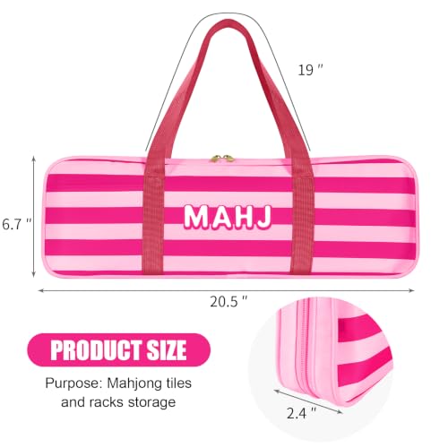 Mahjong Rack Storage Bag with 4 Compartments and Front Pocket - Red