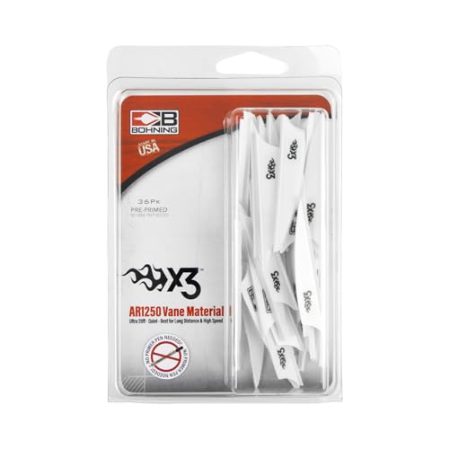 Bohning X3 Vane, 2.25", White, 36pk