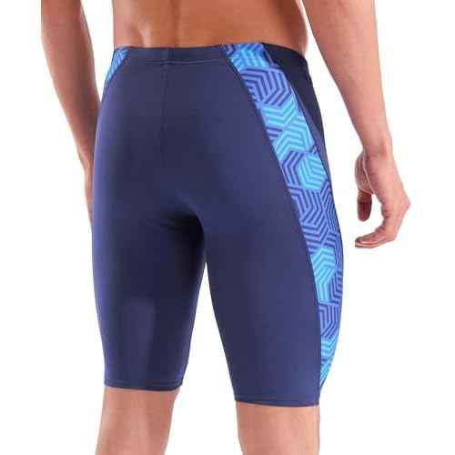 Arena Men's Performance Geometry Swim Jammer Sports Shorts Training Bathing Suit
