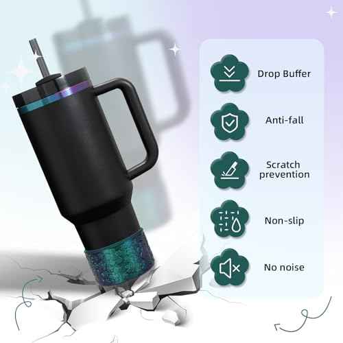 Flower Gradient Silicone Boot, Compatible with Stanley Quencher Adventure 40oz 30oz & IceFlow 20oz 30oz Tumbler, Protective Chameleon Cup Sleeve, Bottom Cover for Hydroflask 12oz-24oz