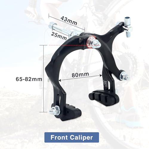 WEEROCK Bike Calip Brake Set Front and Rear C Brake Set, Rim Brake Set with Aluminium Alloy Brake levers, Bike Cables for Kids Bike, Child Bike, Student Bicycle, BMX£¬Beach Bike, Commuter Bike