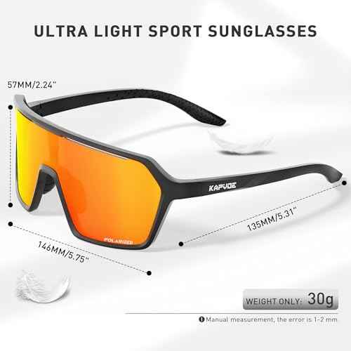 KAPVOE Polarized Cycling Glasses Men Women Sports Sunglasses Mountain Bike Baseball MTB Running Fishing Golf Driving - K335