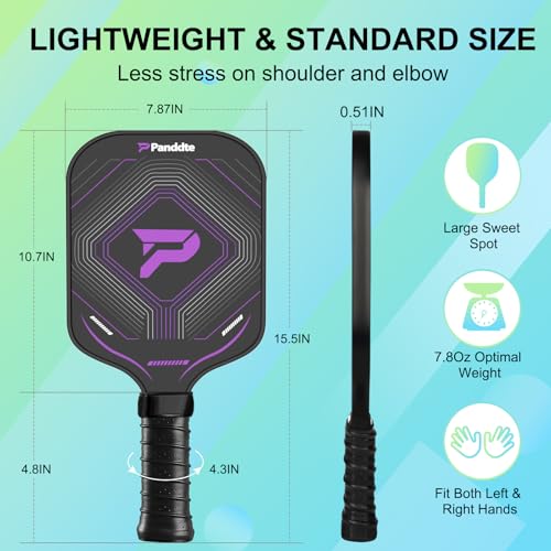 Pickleball Paddles Set of 4 Lightweight Graphite - Black Variation