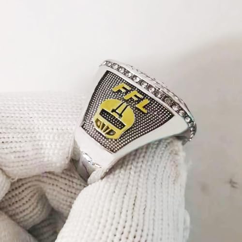 Fantasy Football Champion Ring 2024 Heavy Gold Silver Tone Award Trophy - Four / 14