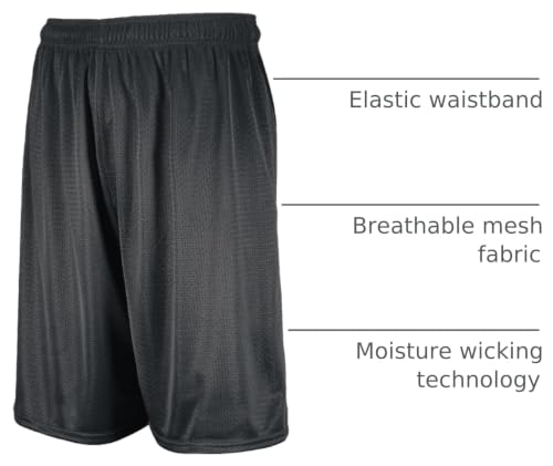 Russell Athletic Big Boys' Youth Mesh Shorts - Medium Black