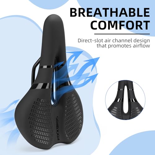ROCKBROS Bike Seat Bike Saddle Comfortable Waterproof Ergonomic Design Bike Seat Cushion for City MTB Racing Bikes