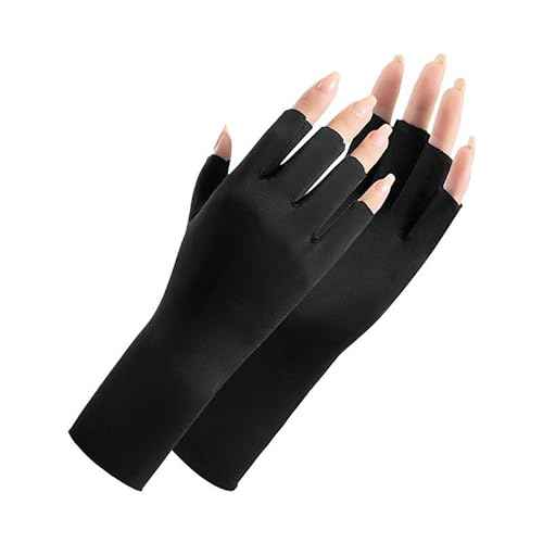 Utaly Women Sunblock Fingerless Gloves Non-Slip UV Protection Driving Riding Summer Outdoor Gloves for Women Girls