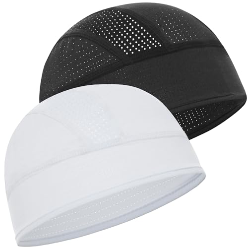 vidsel Skull Cap Cooling Helmet Liner Beanie Breathable Mesh Sweat Wicking Cycling Running Hat for Men Women