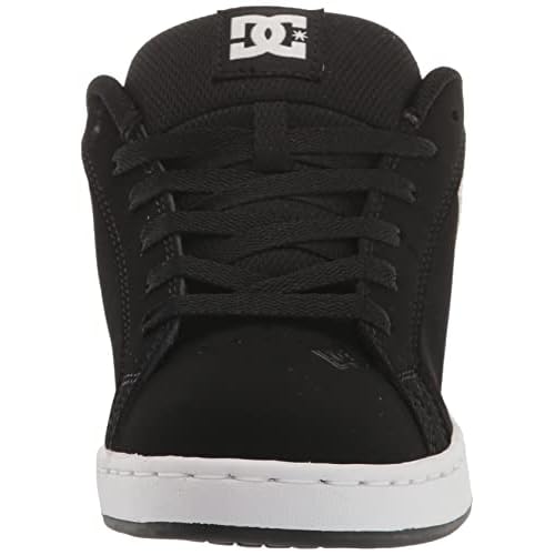DC Women's Court Graffik Casual Low Top Skate Shoe, Black/White Stencil, 6