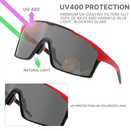 Cycling Glasses Polarized Sports Sunglasses for Men Women Youth Baseball Running Driving Golf