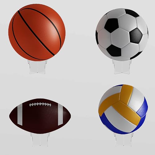 Acrylic Large Ball Display Stand 4.7x2.6 Inch 2-Pack for Sports Balls - Clear