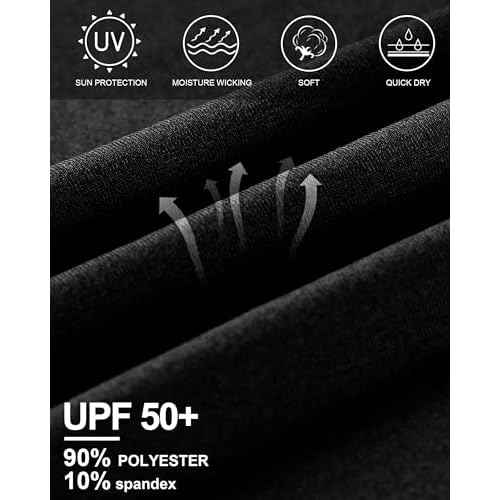 Roadbox UPF 50+ Sun Shirts for Men, UV Protection Long Sleeve Swim Shirt, Lightweight Rash Guard for Fishing Hiking Running