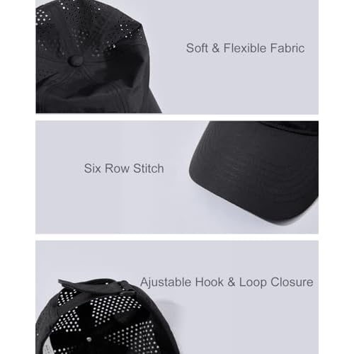 Gelante Men Women Waterproof Quick Dry Baseball Cap Run Hats Mesh Lightweight for Outdoor Sports