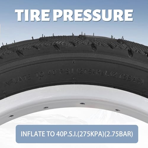 Black 2 Pack Fat Tire 16 x 2.5 Inch All-Terrain Snow Bike Tires with Inner Tubes