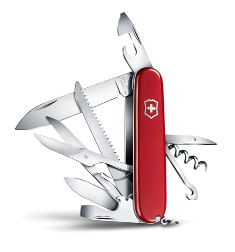 Victorinox Huntsman Swiss Army Knife - Red, 15 Functions, Pocket Multi-Tool