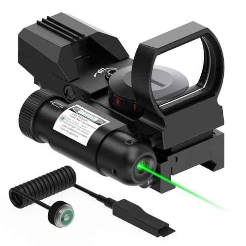 Feyachi Reflex Sight - 4 Reticle Red & Green Dot Sight Optics with Integrated Red/Green Laser Sight Less Than 5mW Output