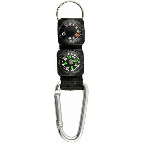 Black Carabiner Key Chain Compass Thermometer Metal Camping Outdoor Gadgets Hiking Survival to Multifunctional O0R8 Mountaineering Sports and Outdoor Recreation Accessories, Car Keychain