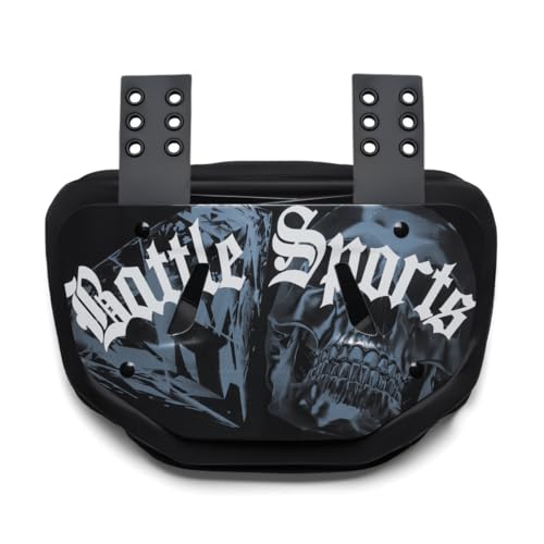 Battle Sports Kids & Adults Novelty Football Back Plate - Chrome Skulls Variation