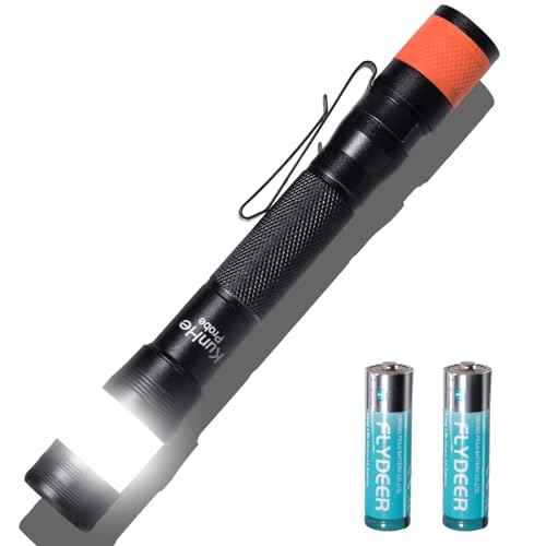 KunHe Probe LED 250 Lumens Pen Flashlight High Lumens with AA*2 Alkaline Batteries(Included) and Magnetic Base for Inspection Repair Engineer Gift for Husband Dad