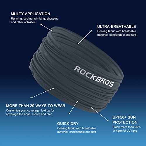 ROCKBROS Cooling Neck Gaiter Bandana Face Mask for Men Neck Gaiters Summer Half Face Scarf Cover Sun UV Protection