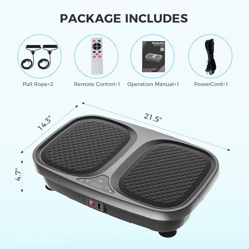 OLIXIS Vibration Plate Exercise Machine Black - Full Body Workout, 9 Auto Modes