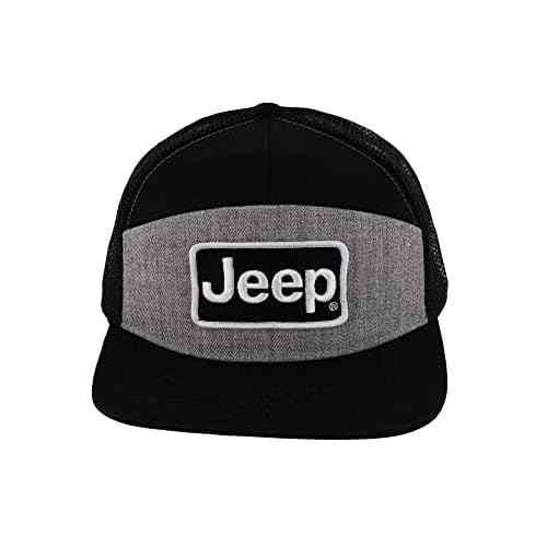 Jeep Premium 7 Panel Flatbill Snapback Patch Dad Hat for Men Baseball Cap Polo Hats