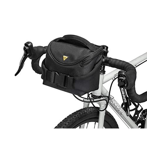 Topeak Compact Handlebar Bag & Pack with Fixer 8 ? 2L Convertible Bike Handlebar Bag & Waist Pack with Rain Cover, QuickClick Mount, Divided Pockets & 1800D Nylon Construction ? Fits 25.4?31.8 mm Bars