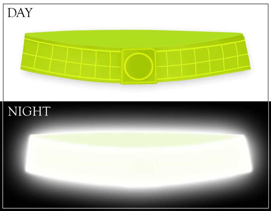 Athle Sport Reflective Belt With Magnetic Closure - High Visibility Magnetic Belt - One Size Fits All - Reflective Running Gear - Reflective Yellow