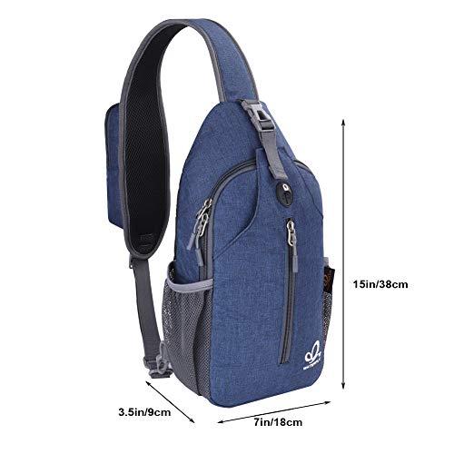 Waterfly Crossbody Sling Backpack for Travel Hiking - Navy Blue Small