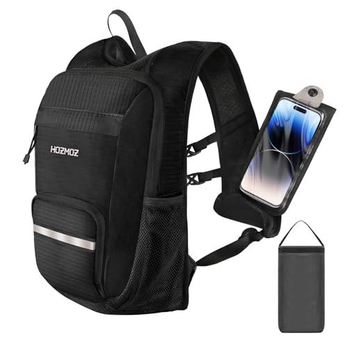 10L Small Hiking Backpack For Women Men, Lightweight Travel Packable Back Pack, Foldable Camping Hiking Daypack With Vest-style and Touchscreen Phone Pocket (Black)