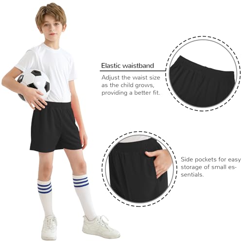 Dreammonkey Boys Girls Toddler Soccer Basketball Shorts 4T Black