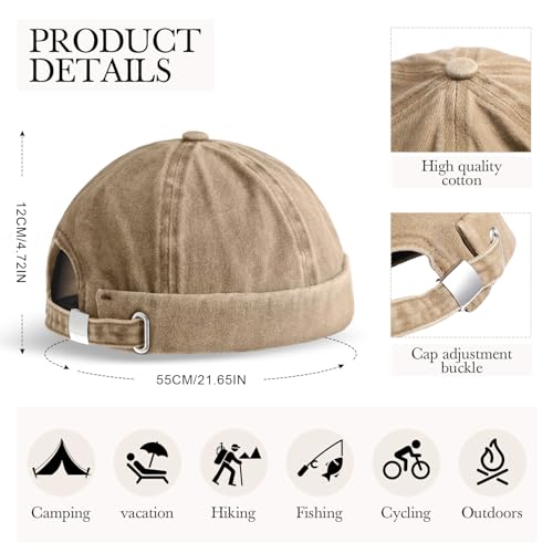 Mens Brimless Satinior Retro Docker Cap - Medium Multicolor