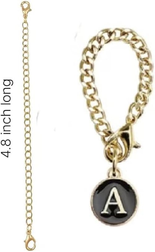 Name ID Letter Handle Charm Accessories for Stanley Cup and Tumbler - Initial Identification Charms (J, Black Round)