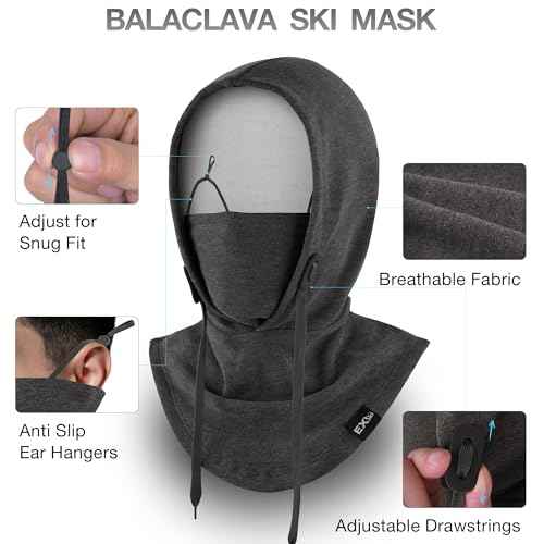 Balaclava Face Mask, 4-in-1 Warm Winter Ski Mask for Men Women Neck Warmer for Skiing Cycling