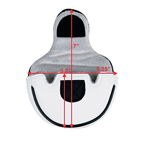 Golf Mallet Putter Headcover Heavy Duty Leather with Fur Lining