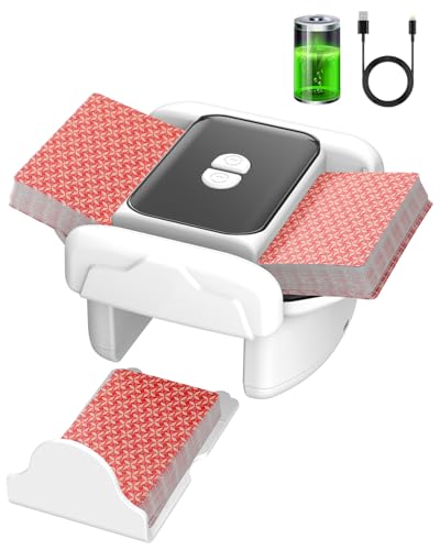 Rechargeable Card Shuffler for Poker, UNO & Bridge - Automatic with Removable Tray