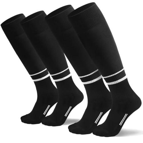 FitsT4 Sports Soccer Referee Socks Large - Cushioned Support & Non-Slip Fit, 2 Pairs