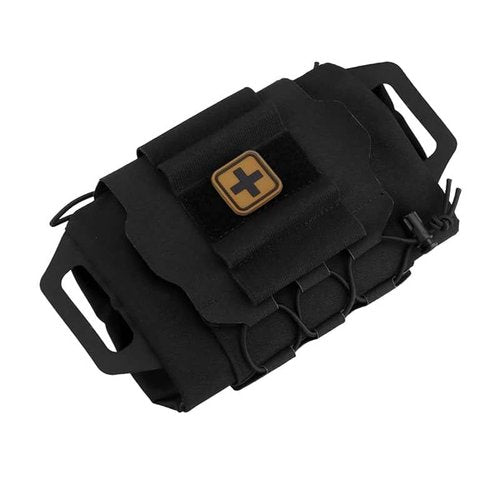 Molle Medical IFAK Pouch First Aid Kit Pack Two-Piece System Medical Roll and Carrier Supply Holder Black