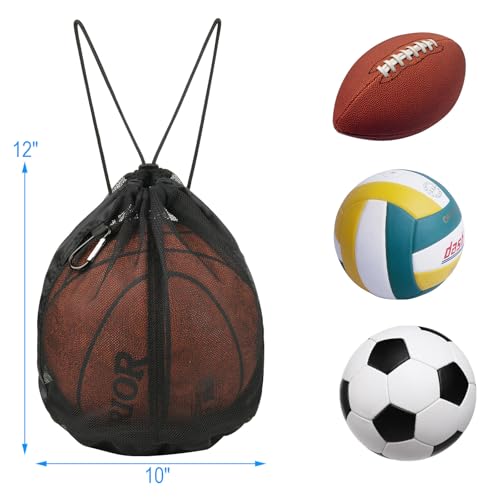Sports Ball Carry Bag Mesh Backpack for Basketball Volleyball Soccer Rugby Football