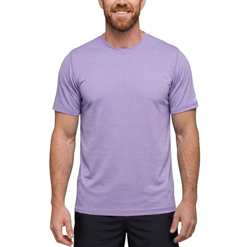 Men's Athletic T-Shirt Quick Dry Moisture Wicking Gym Top - Medium Lavender
