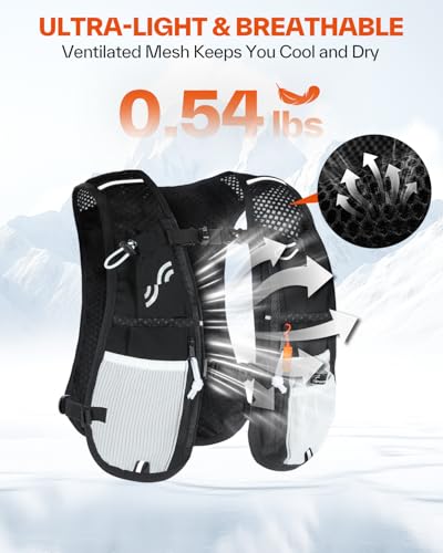 Lightweight Hydration Backpack with 1.5L Water Bladder for Running Hiking Cycling