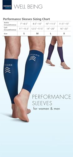 Sigvaris Performance Compression Calf Sleeves - Medium Black 20-30mmHg